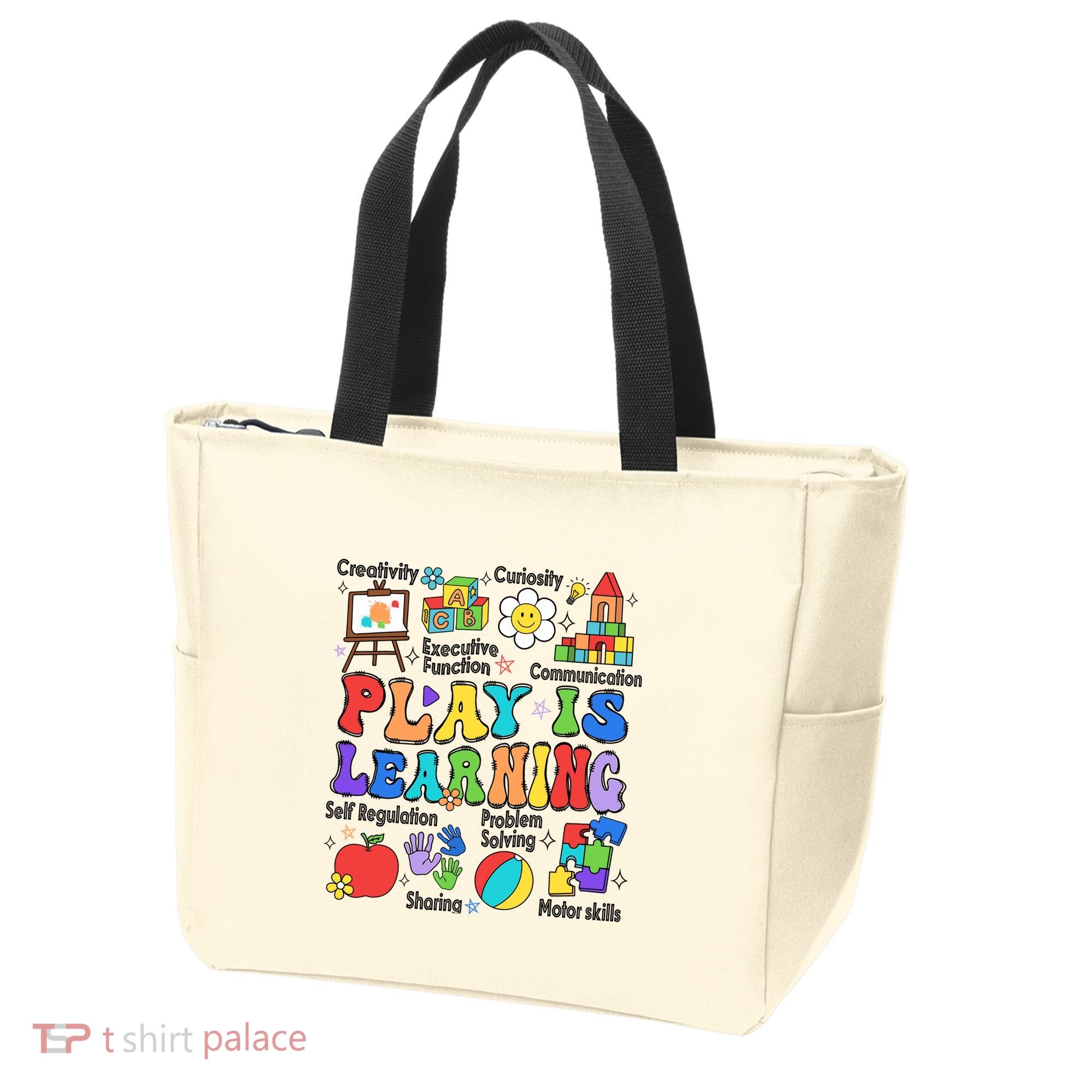 Play Is Learning Teacher Back To School First Day Of School Tote Bag