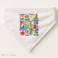 Play Is Learning Teacher Back To School First Day Of School USA-Made Doggie Bandana thumb 0
