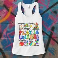 Play Is Learning Teacher Back To School First Day Of School Women's Tank Top thumb 3