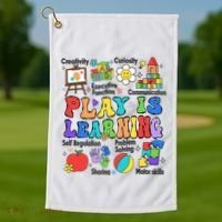Play Is Learning Teacher Back To School First Day Of School Golf Towel thumb 1