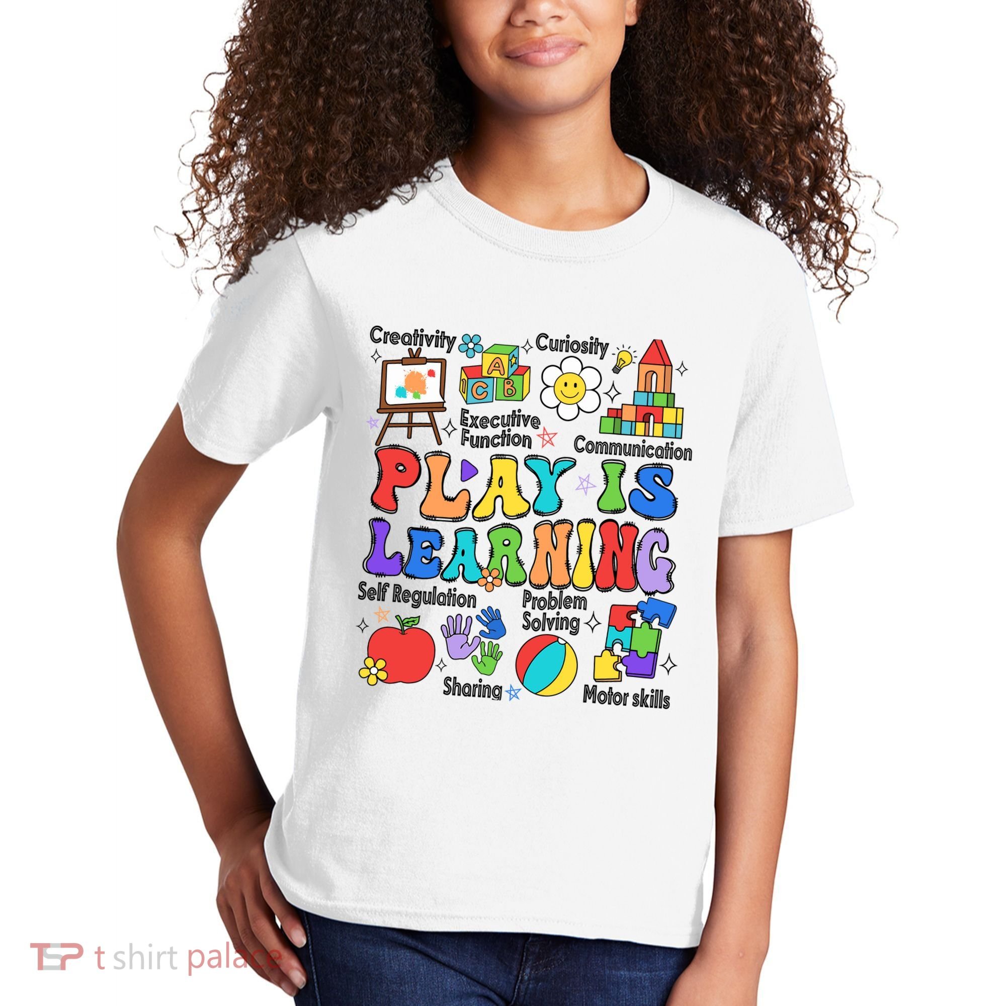 Play Is Learning Teacher Back To School First Day Of School Kids T-Shirt