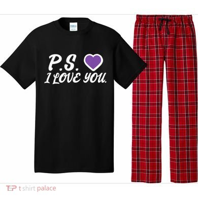 Ps I Love You Day ValentineS Day Purple Heart Pajama Set