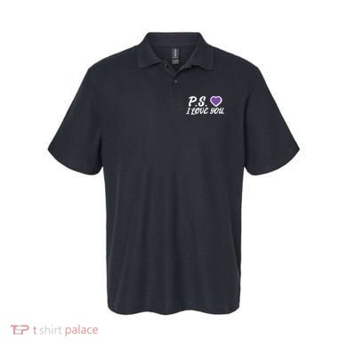 Ps I Love You Day ValentineS Day Purple Heart Polo