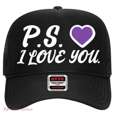 Ps I Love You Day ValentineS Day Purple Heart Hat