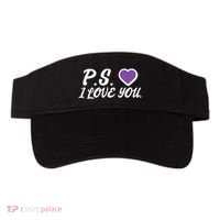 Ps I Love You Day ValentineS Day Purple Heart Visor thumb 0