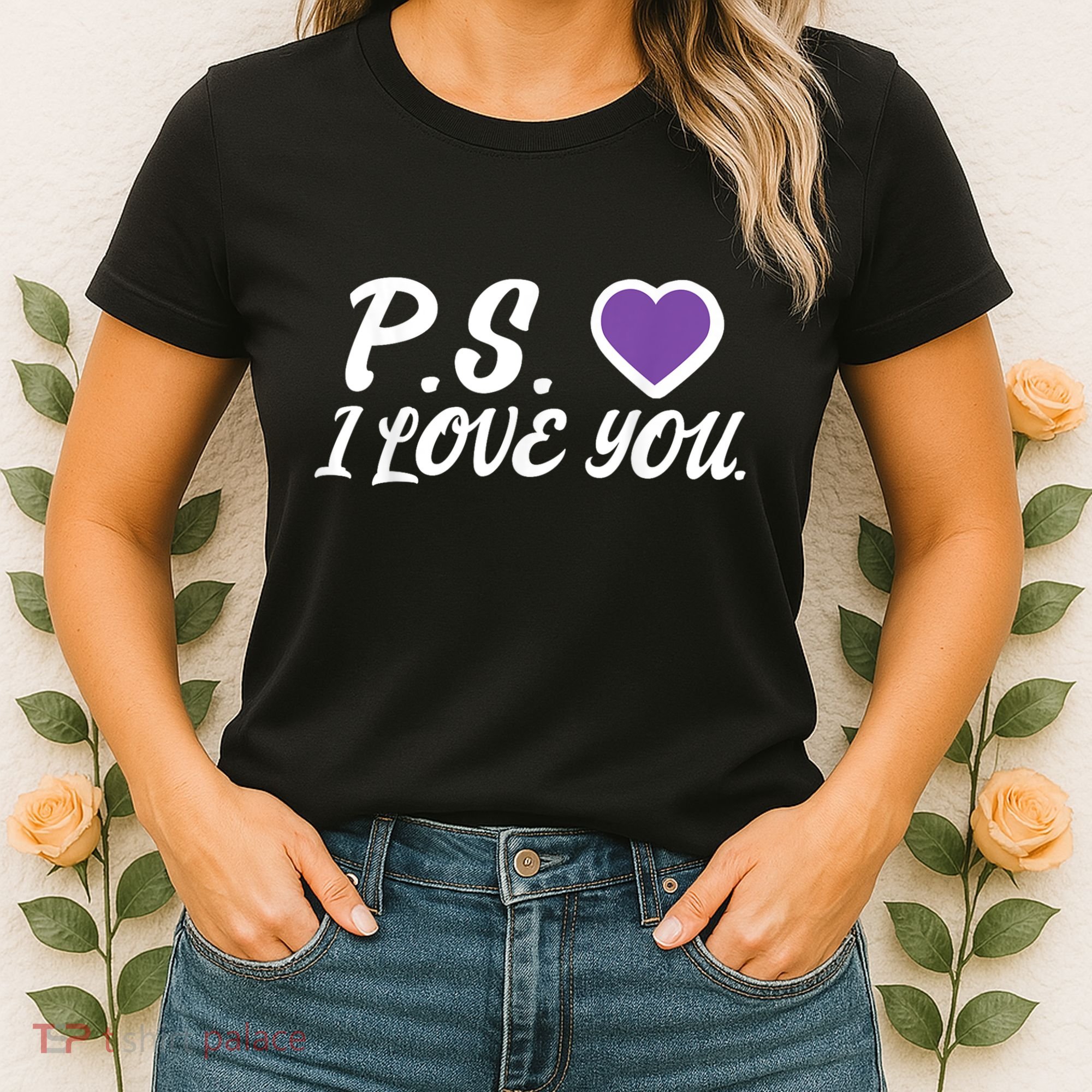 Ps I Love You Day ValentineS Day Purple Heart Women's T-Shirt
