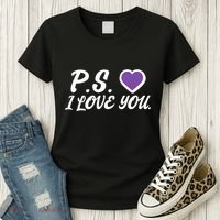 Ps I Love You Day ValentineS Day Purple Heart Women's T-Shirt thumb 3