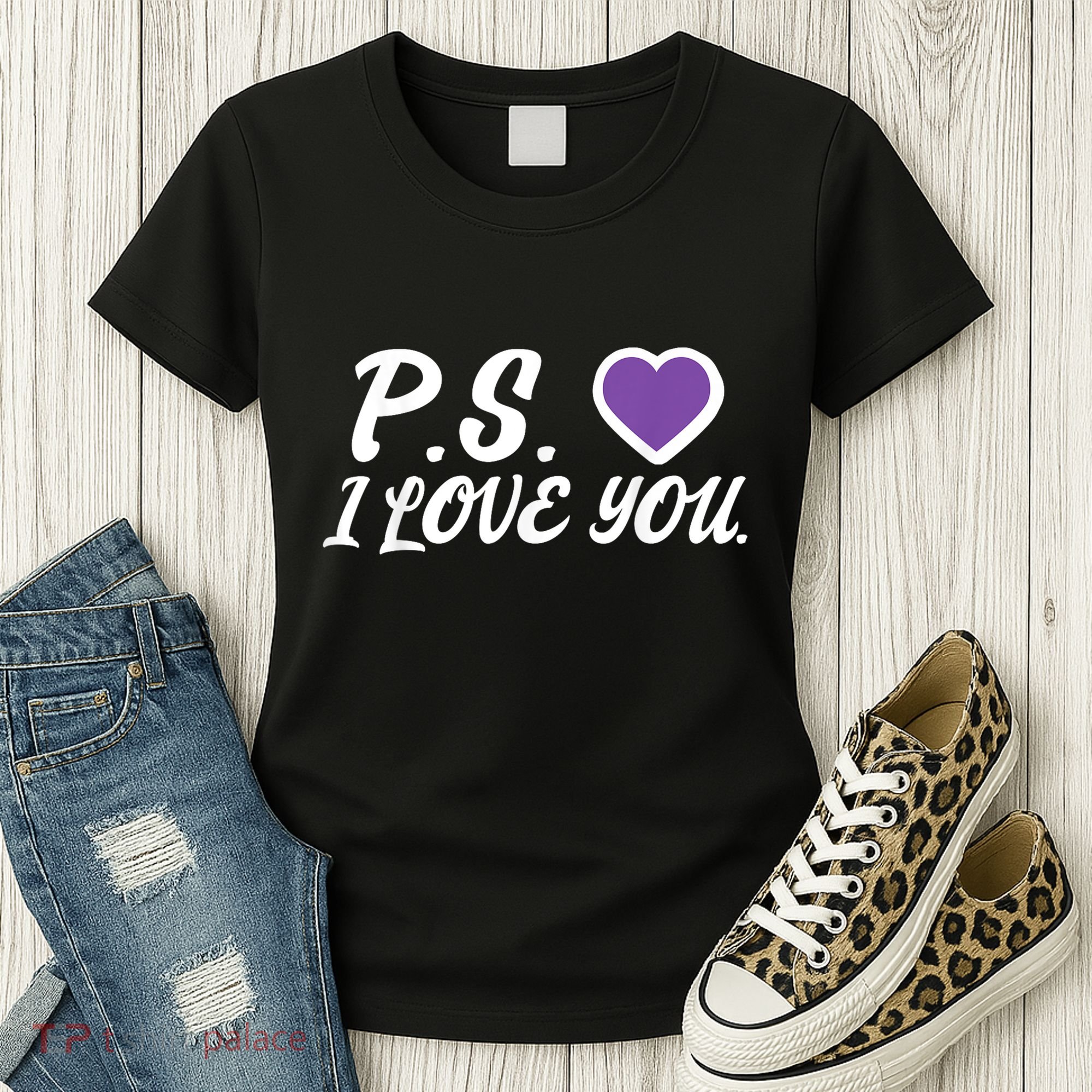 Ps I Love You Day ValentineS Day Purple Heart Women's T-Shirt