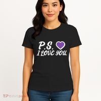 Ps I Love You Day ValentineS Day Purple Heart Women's T-Shirt thumb 4