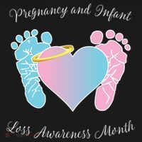 Pregnancy Infant Loss Awareness Month Footprint Halo Gift Bucket Hat thumb 4