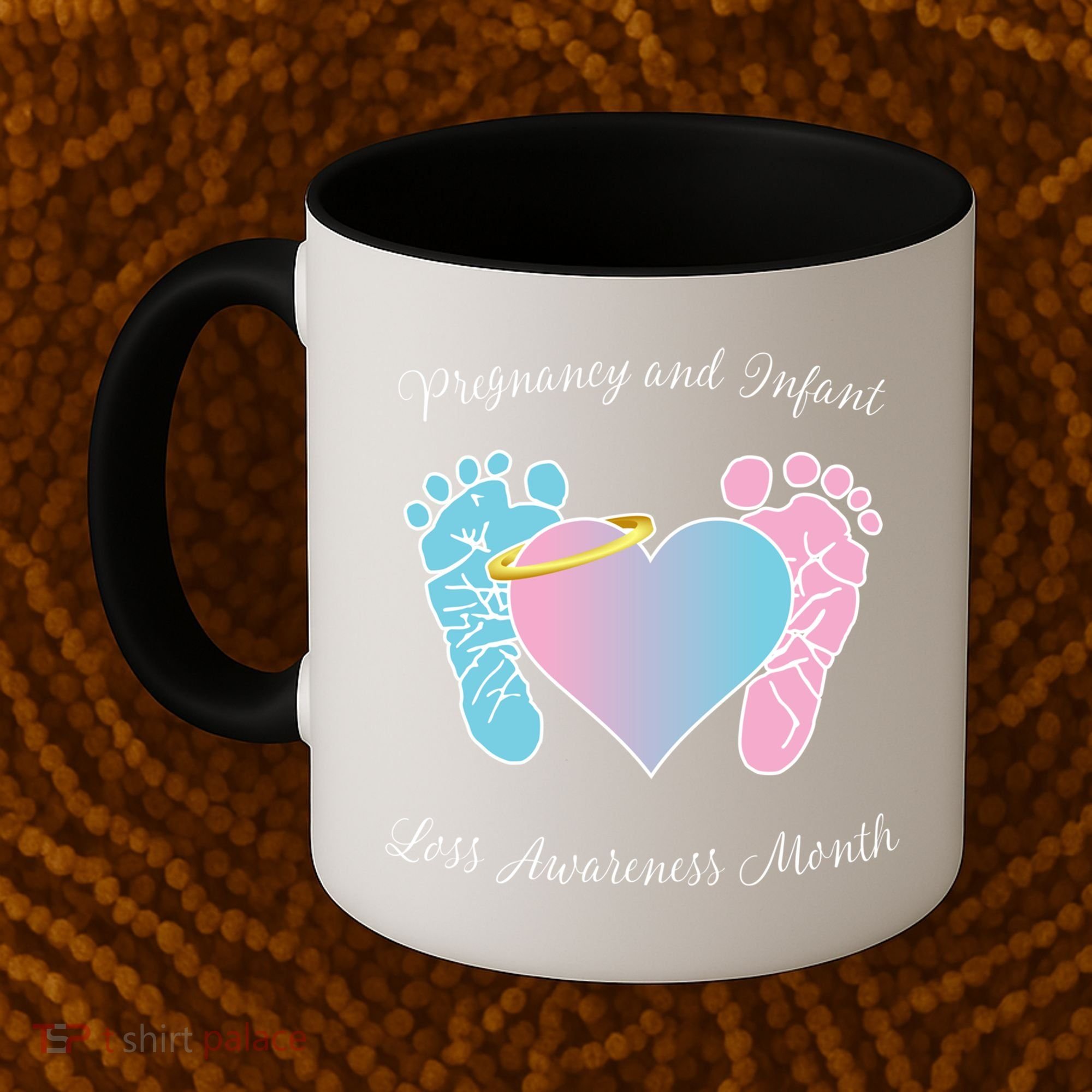 Pregnancy Infant Loss Awareness Month Footprint Halo Gift Coffee Mug