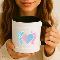 Pregnancy Infant Loss Awareness Month Footprint Halo Gift Coffee Mug thumb 3