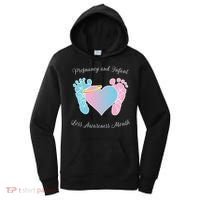 Pregnancy Infant Loss Awareness Month Footprint Halo Gift Women's Hoodie thumb 0