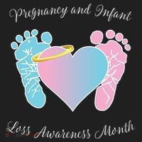 Pregnancy Infant Loss Awareness Month Footprint Halo Gift Hat thumb 2