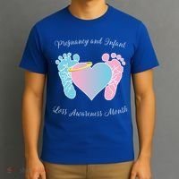 Pregnancy Infant Loss Awareness Month Footprint Halo Gift T-Shirt thumb 3
