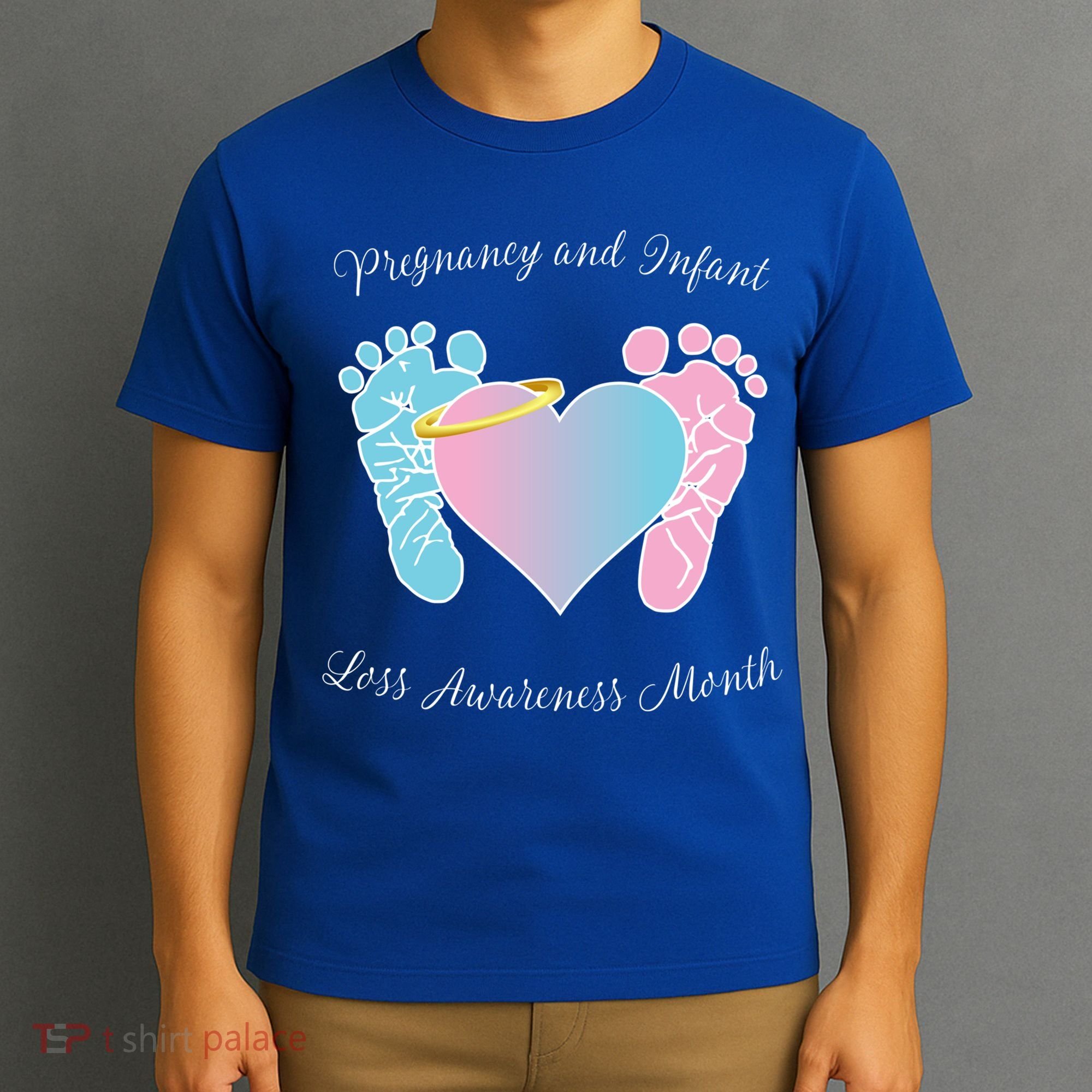 Pregnancy Infant Loss Awareness Month Footprint Halo Gift T-Shirt