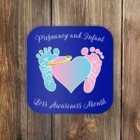 Pregnancy Infant Loss Awareness Month Footprint Halo Gift Coaster thumb 0
