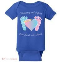 Pregnancy Infant Loss Awareness Month Footprint Halo Gift Baby Bodysuit thumb 0