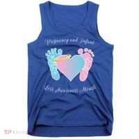 Pregnancy Infant Loss Awareness Month Footprint Halo Gift Tank Top thumb 0