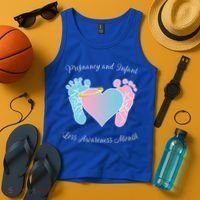 Pregnancy Infant Loss Awareness Month Footprint Halo Gift Tank Top thumb 4