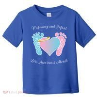 Pregnancy Infant Loss Awareness Month Footprint Halo Gift Toddler T-Shirt thumb 0
