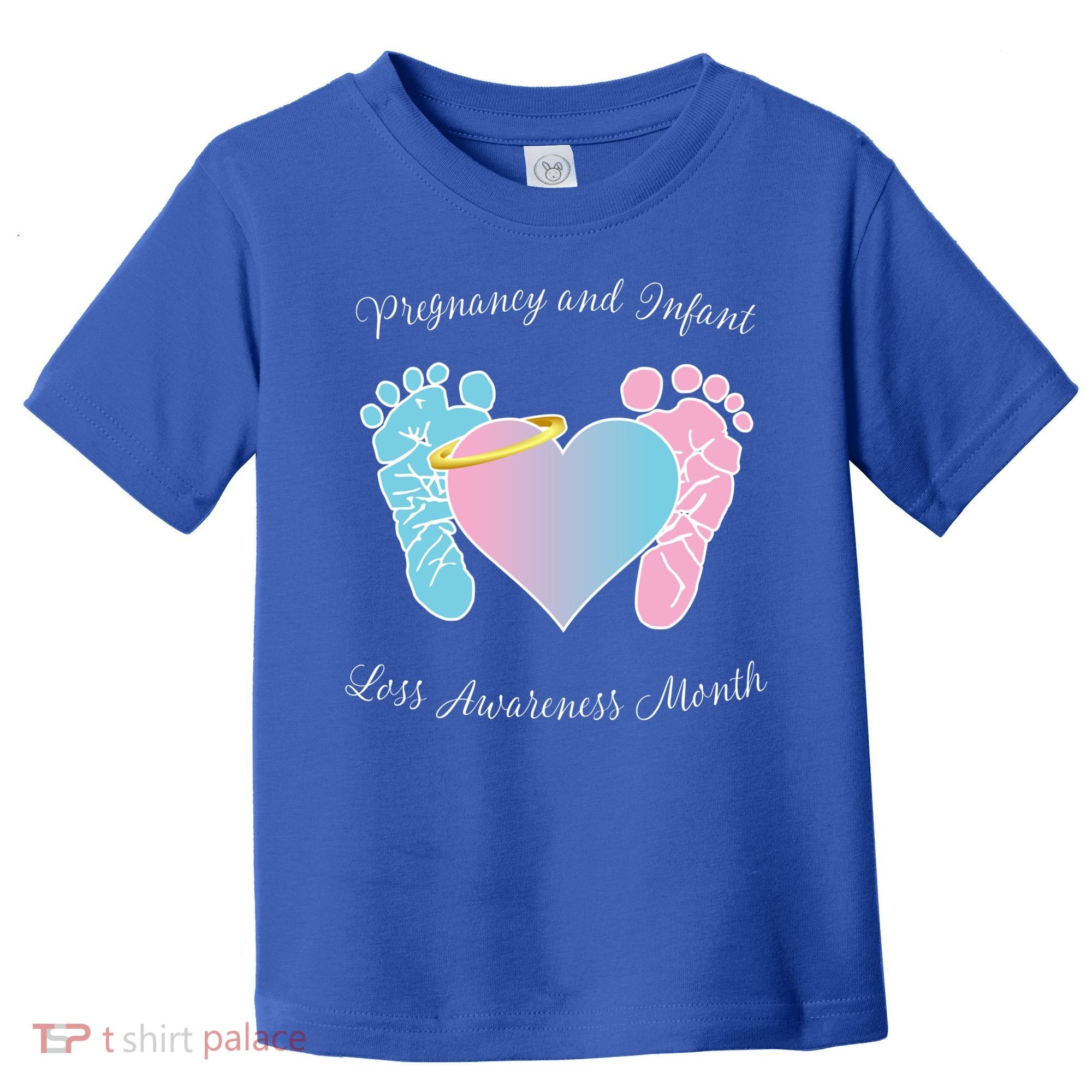 Pregnancy Infant Loss Awareness Month Footprint Halo Gift Toddler T-Shirt