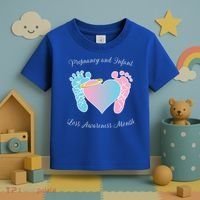 Pregnancy Infant Loss Awareness Month Footprint Halo Gift Toddler T-Shirt thumb 3