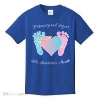 Pregnancy Infant Loss Awareness Month Footprint Halo Gift Kids T-Shirt thumb 0