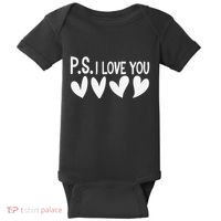 Ps I Love You Day ValentineS Day Purple Heart Baby Bodysuit thumb 0