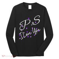 Ps I Love You Day Valentines Day Purple Heart Women Vneck Long Sleeve Shirt thumb 0