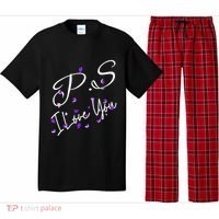Ps I Love You Day Valentines Day Purple Heart Women Vneck Pajama Set thumb 0