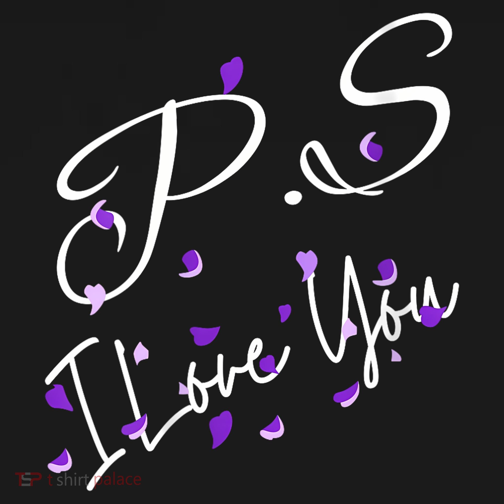 Ps I Love You Day Valentines Day Purple Heart Women Vneck Pajama Set