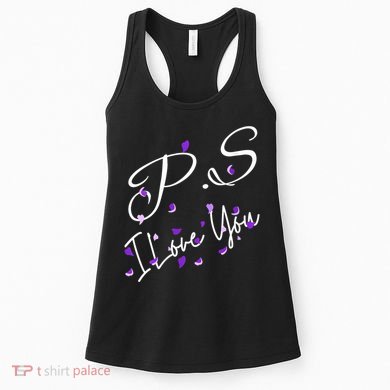 Ps I Love You Day Valentines Day Purple Heart Women Vneck Women's Tank Top
