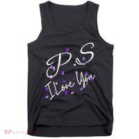Ps I Love You Day Valentines Day Purple Heart Women Vneck Tank Top thumb 0