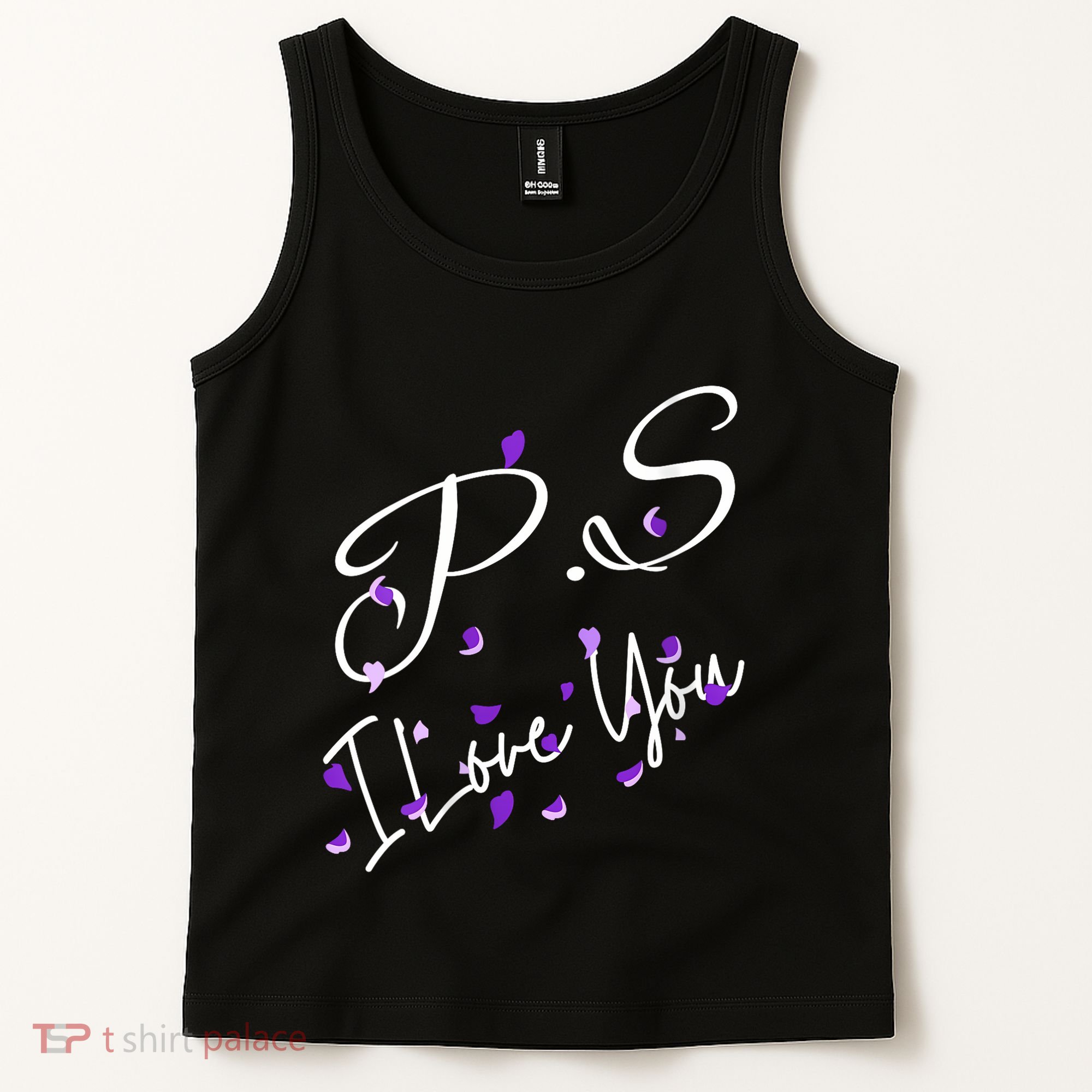 Ps I Love You Day Valentines Day Purple Heart Women Vneck Tank Top