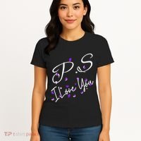 Ps I Love You Day Valentines Day Purple Heart Women Vneck Women's T-Shirt thumb 4