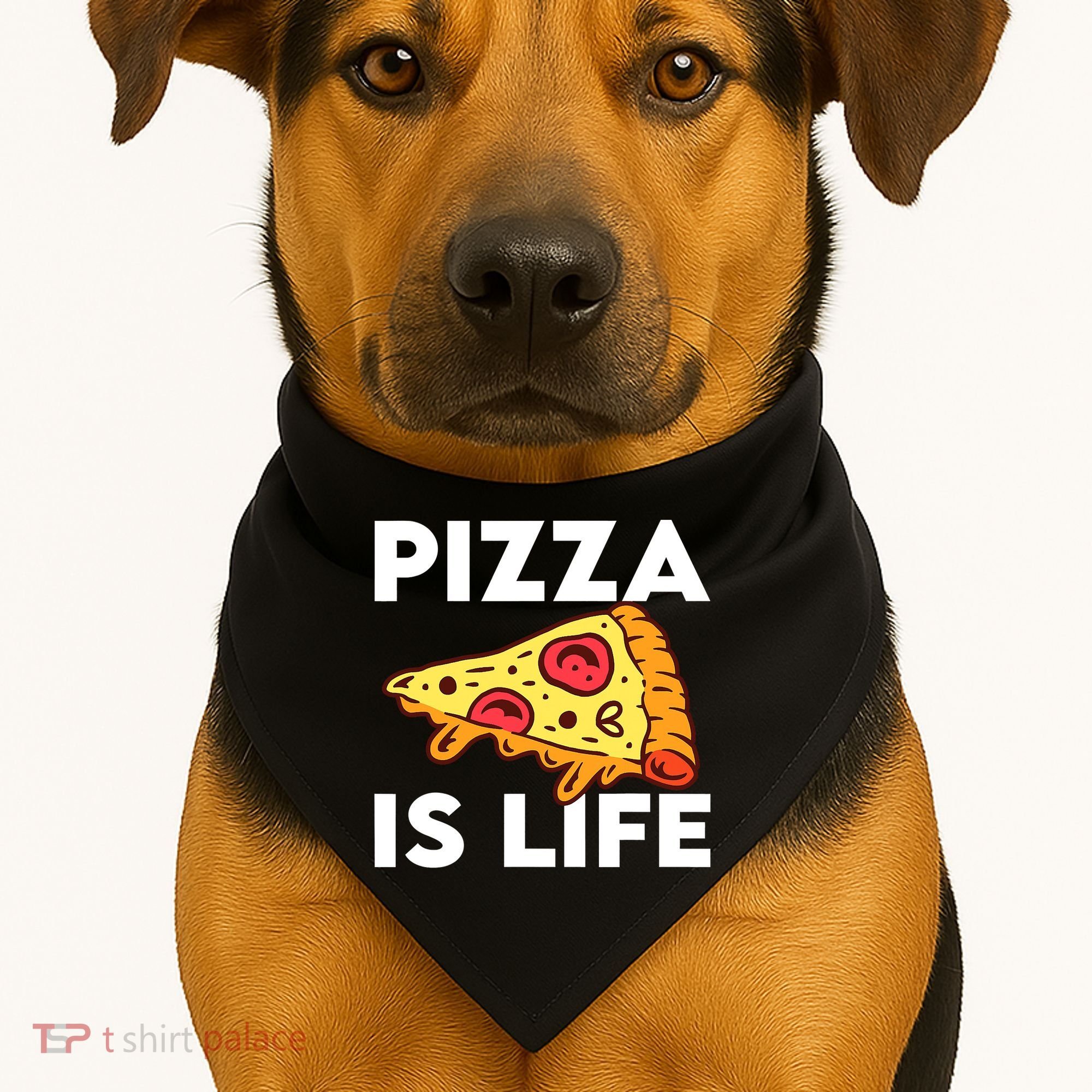 Pizza Is Life USA-Made Doggie Bandana