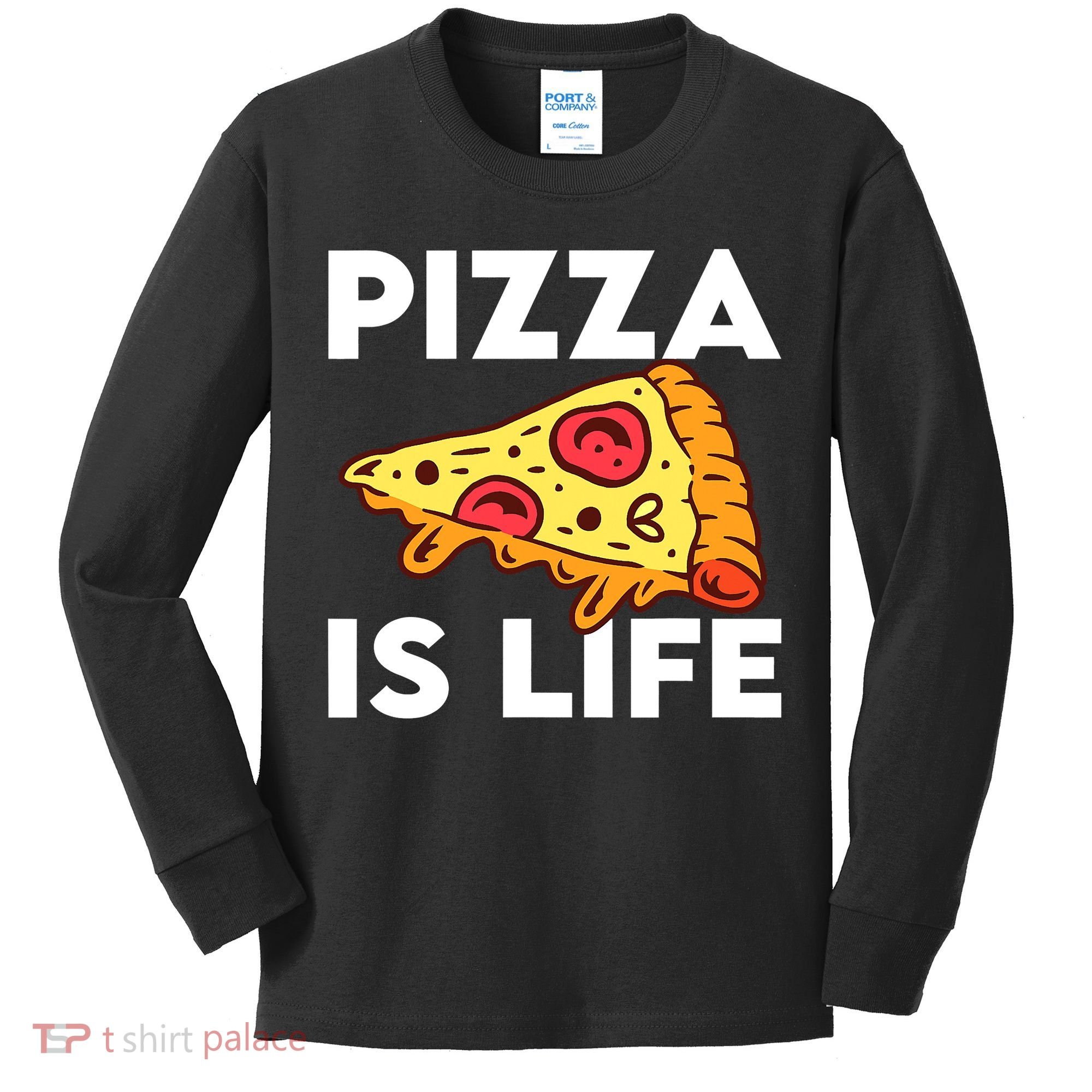 Pizza Is Life Kids Long Sleeve Shirt