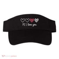 Ps I Love You Day ValentineS Day Purple Heart Women Visor thumb 0