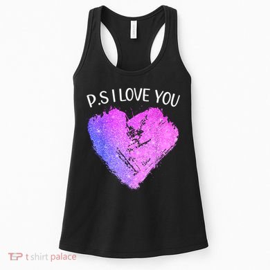Ps I Love You Day ValentineS Day Purple Heart Women Women's Tank Top