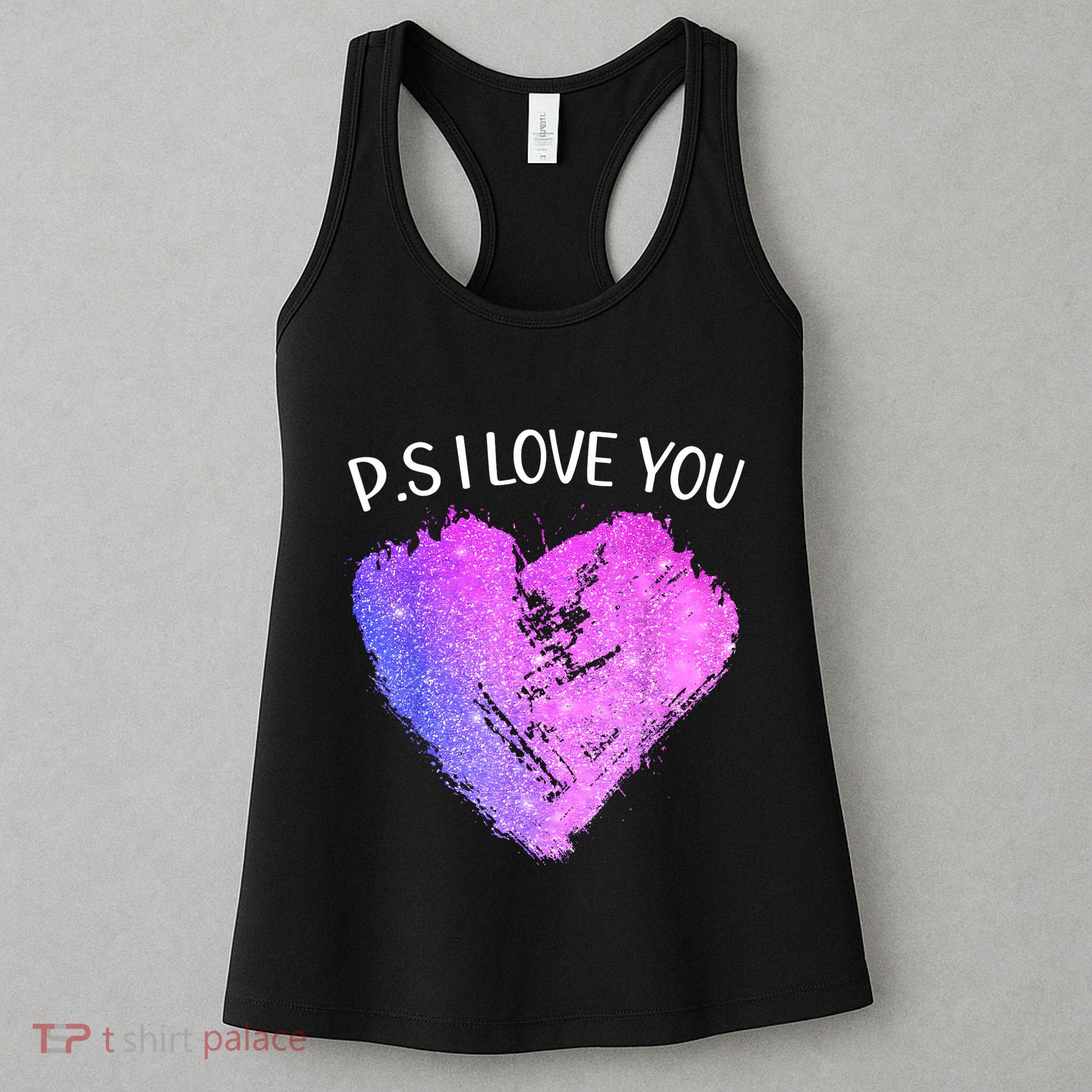 Ps I Love You Day ValentineS Day Purple Heart Women Women's Tank Top