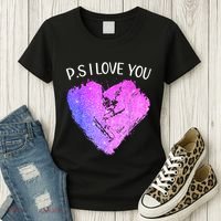 Ps I Love You Day ValentineS Day Purple Heart Women Women's T-Shirt thumb 3