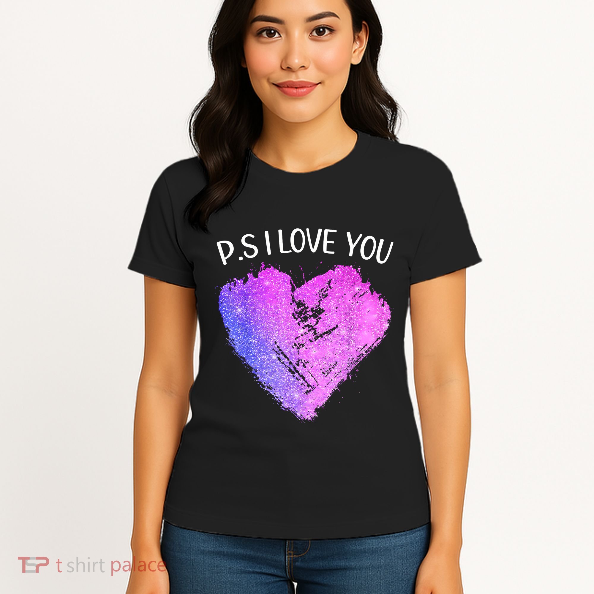 Ps I Love You Day ValentineS Day Purple Heart Women Women's T-Shirt