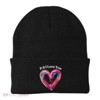 Ps I Love You Day ValentineS Day Purple Heart Women Beanie thumb 0