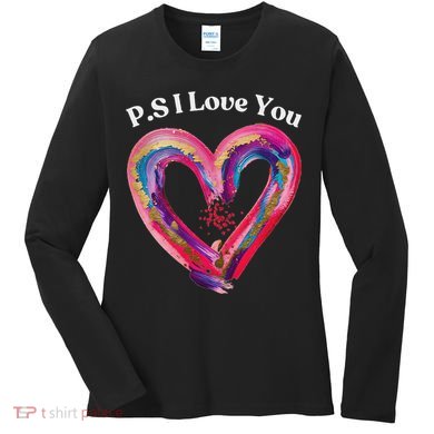 Ps I Love You Day ValentineS Day Purple Heart Women Women's Long Sleeve Shirt