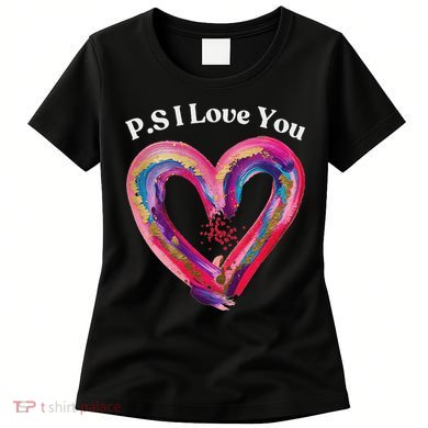 Ps I Love You Day ValentineS Day Purple Heart Women Women's T-Shirt