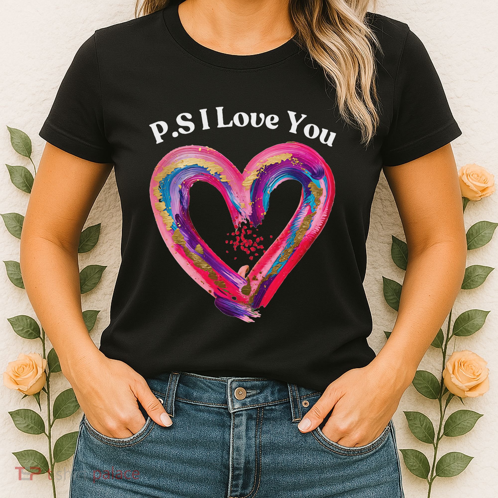 Ps I Love You Day ValentineS Day Purple Heart Women Women's T-Shirt