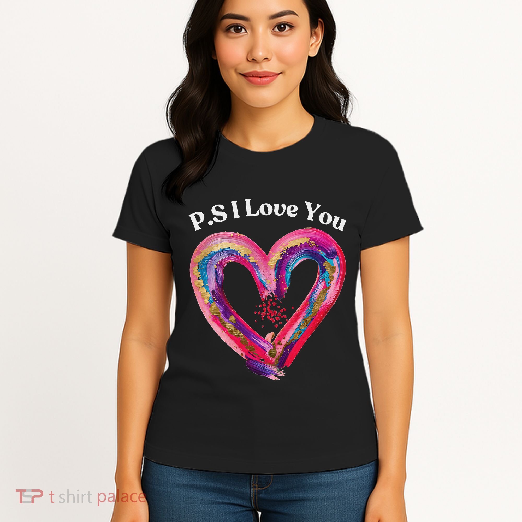 Ps I Love You Day ValentineS Day Purple Heart Women Women's T-Shirt