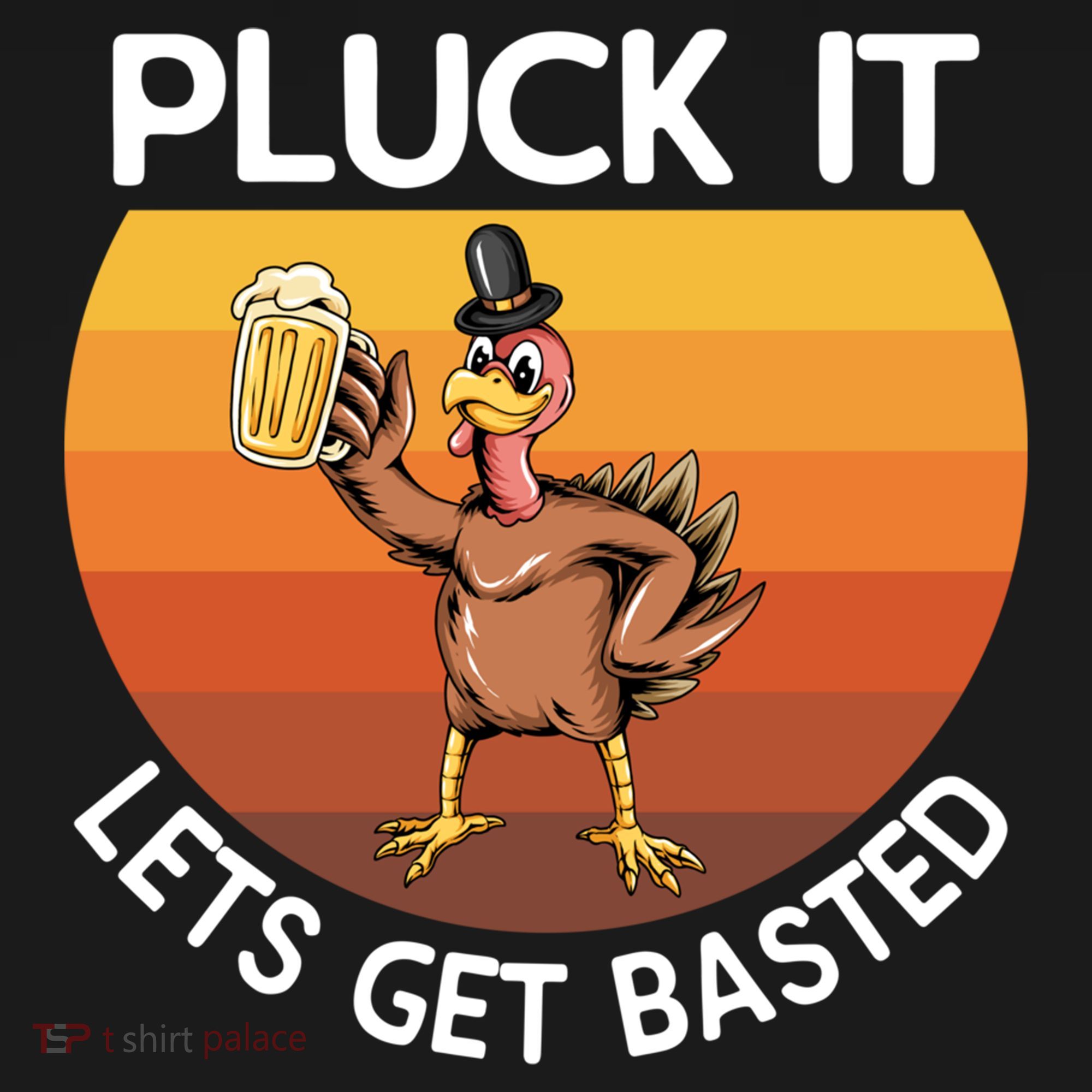 Pluck It Lets Get Basted Turkey Gift Dry Zone Grid Polo