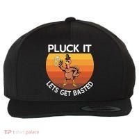 Pluck It Lets Get Basted Turkey Gift Wool Snapback Cap thumb 0